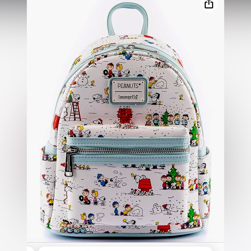 Brand new Charlie Brown peanuts Christmas loungefly backpack